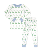 Sweet Pea PJ Set - Oh Christmas Tree, Park Blue