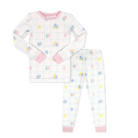 Sweet Pea PJ Set - Party Time Balloon Plaid, Park Pink