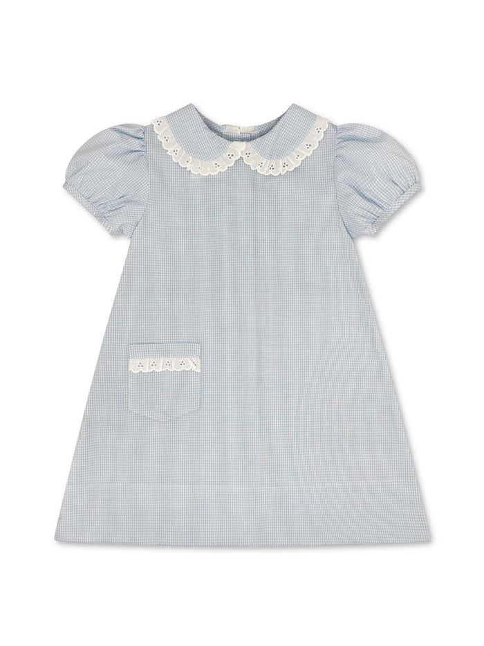 1956 Pocket Dress - Baker Blue Minigingham