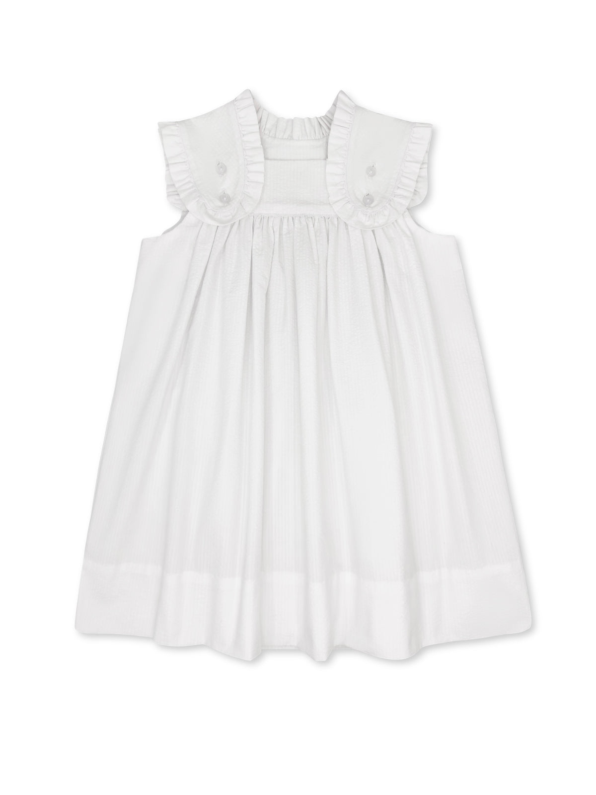 Frances Flap Dress - Simply White Seersucker