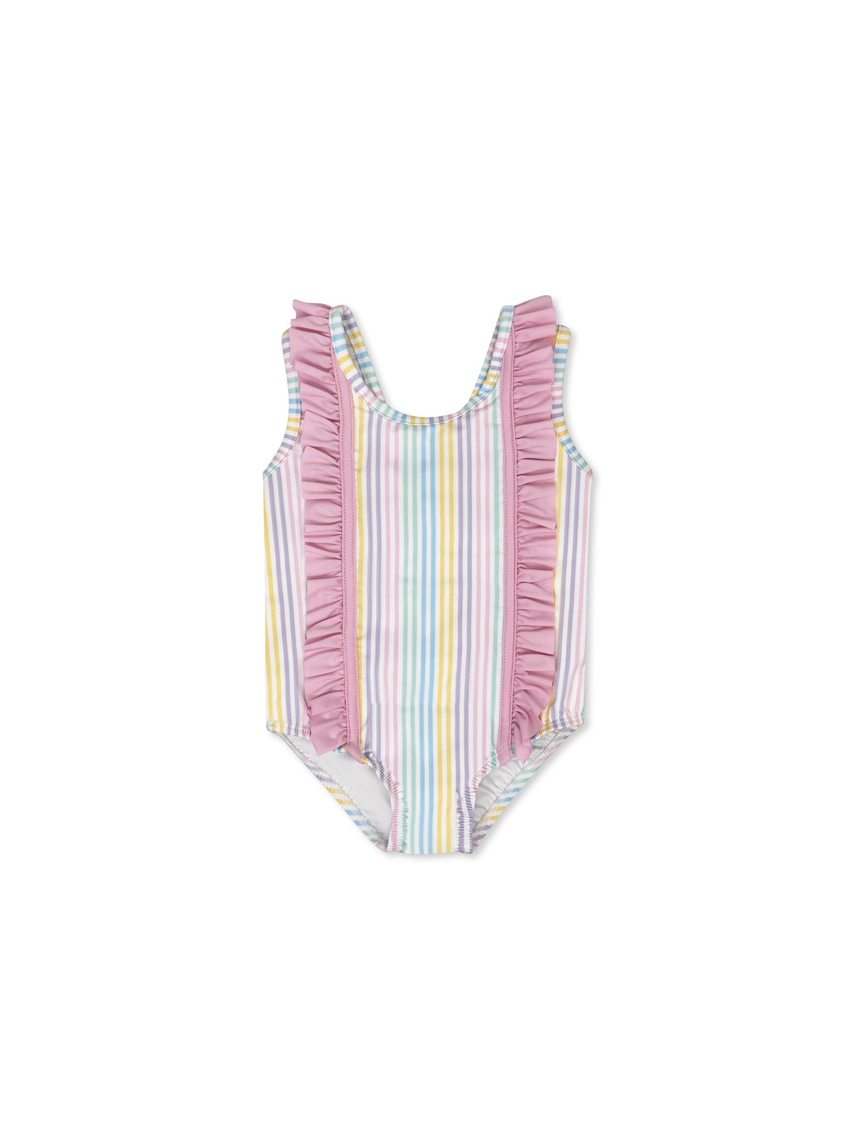 Molly Swimsuit - Petunia Pinstripe, Poolside Pink