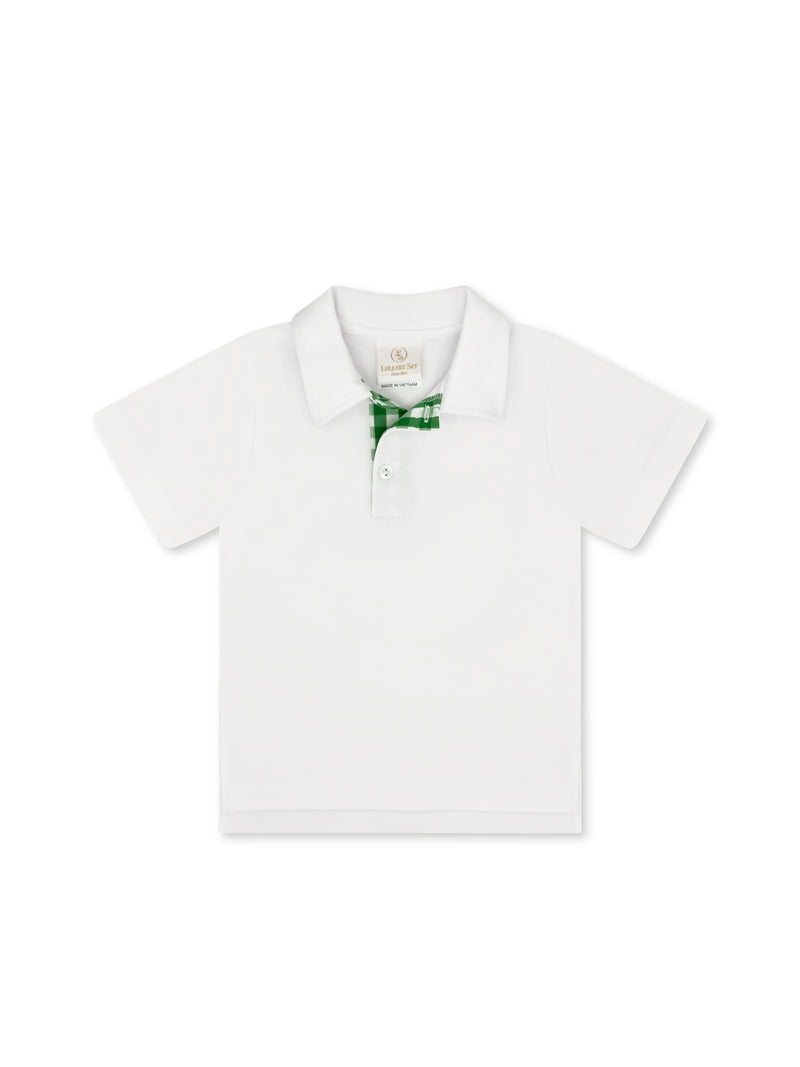 Parker Polo - Legacy White, Augusta Green Gingham