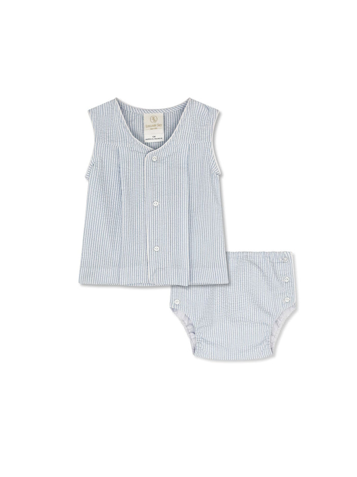 Jack Diaper Set - Simply Blue Seersucker (SS35)