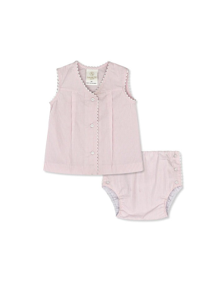 Jill Diaper Set - Simply Pink Seersucker