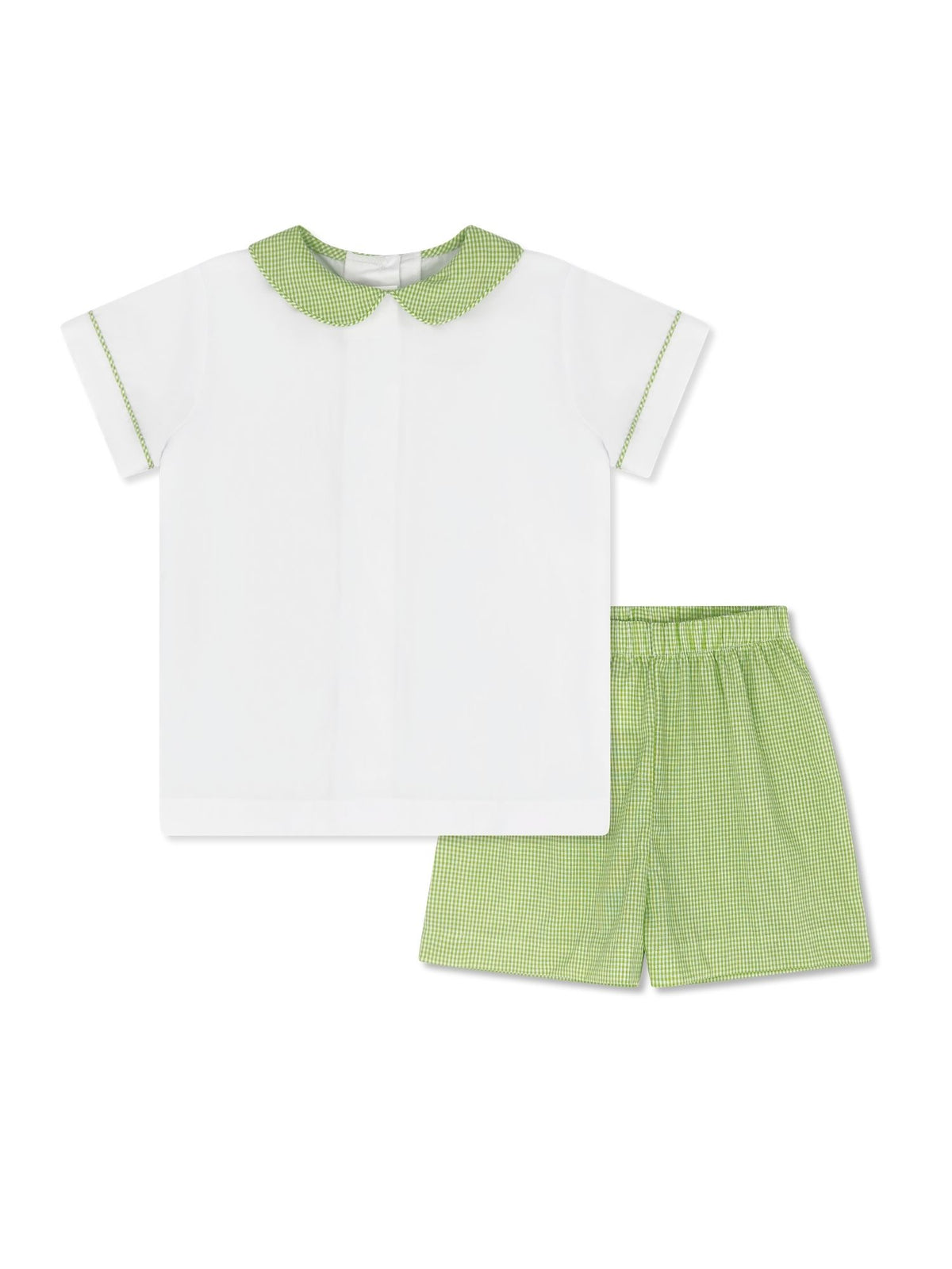 Sibley Short Set - Classic White, Greensboro Green Minigingham