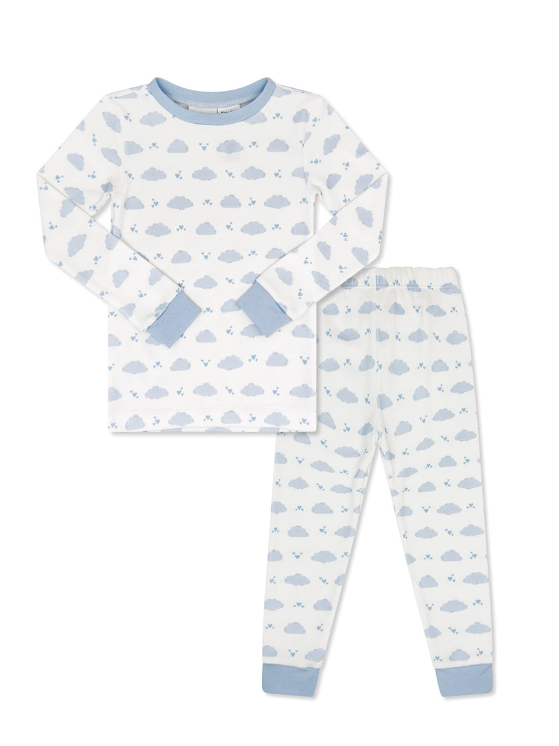 Sweet Pea PJ Set - Heart in the Clouds, Bluffton Blue