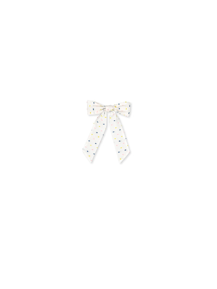 Lola Long Bow - Celebration Swiss Dot