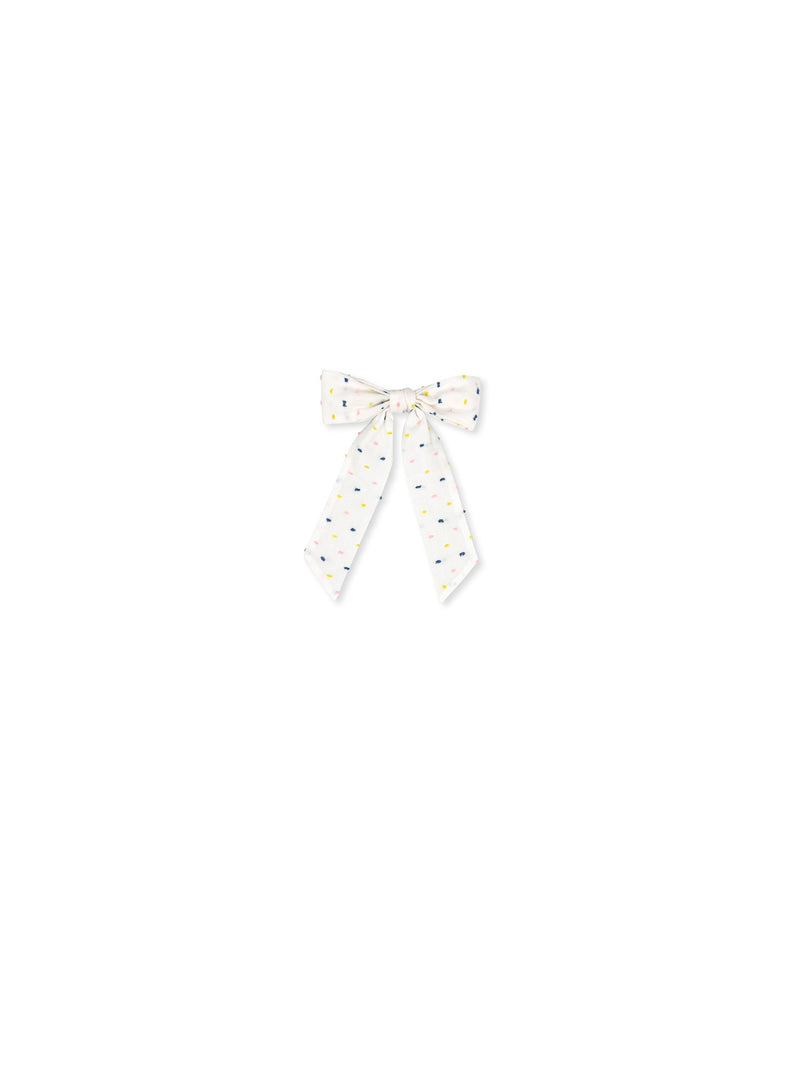 Lola Long Bow - Celebration Swiss Dot