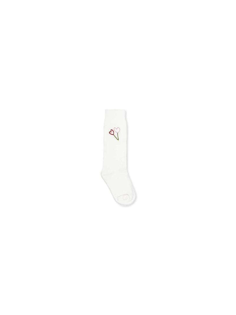 Kelsey Knee High Socks - Legacy White, Love You Bunches