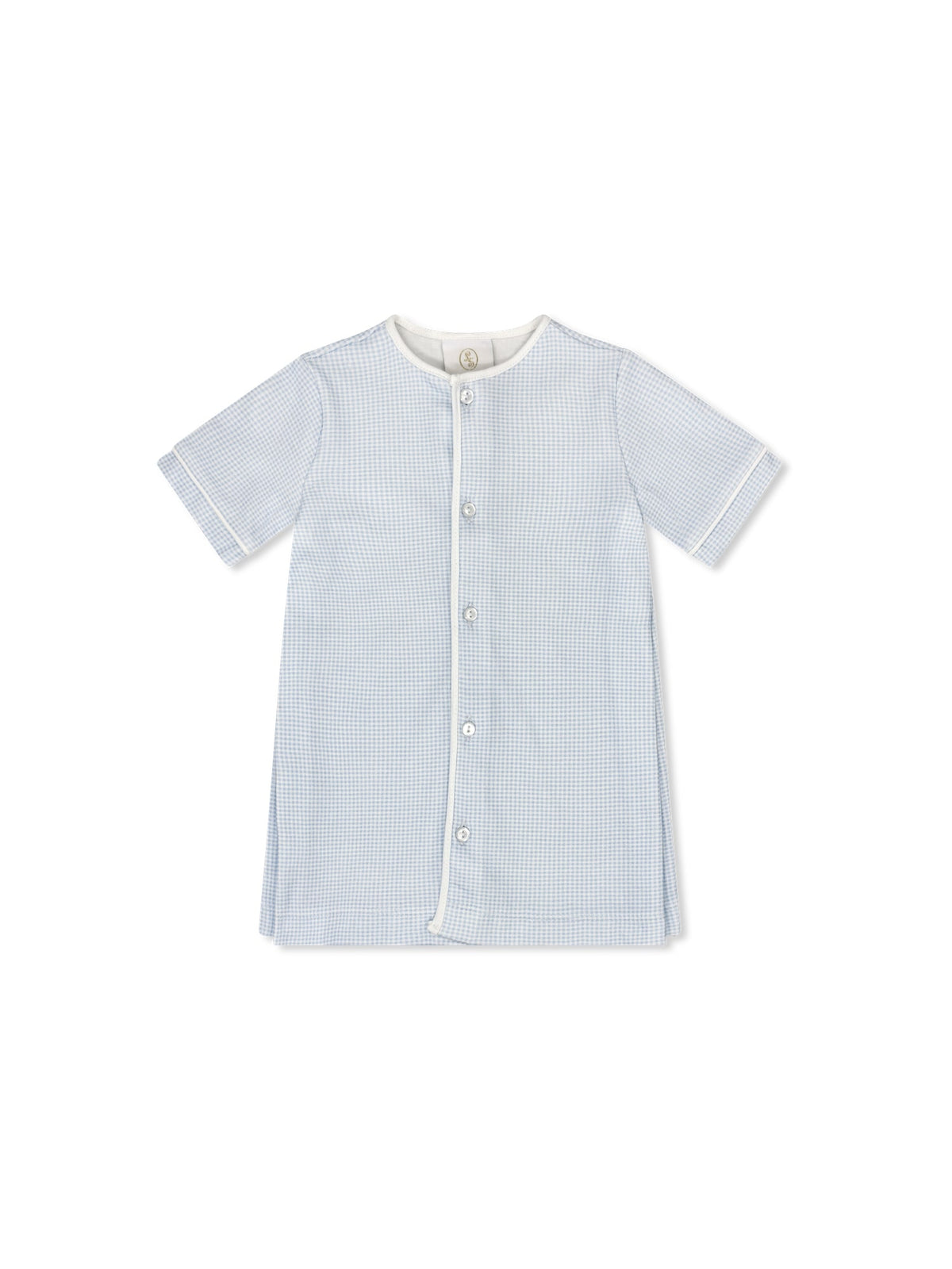 Welcome Little One Daygown - Baby Blue Minigingham Knit