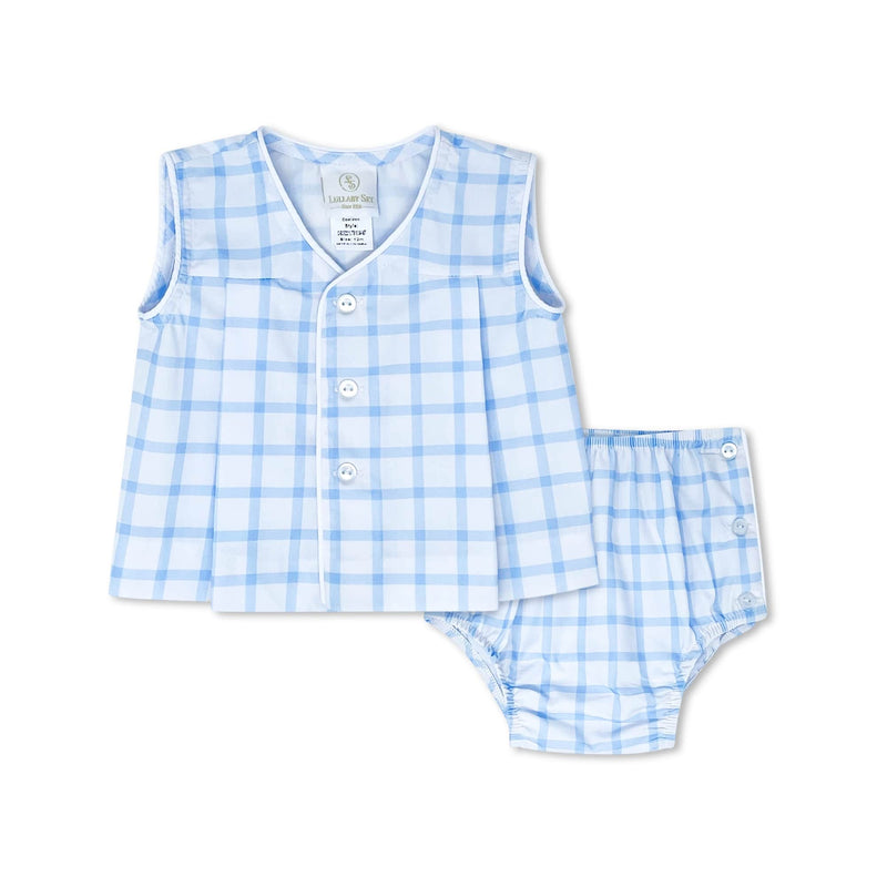 Jack Diaper Set - Whales Blue Windowpane.