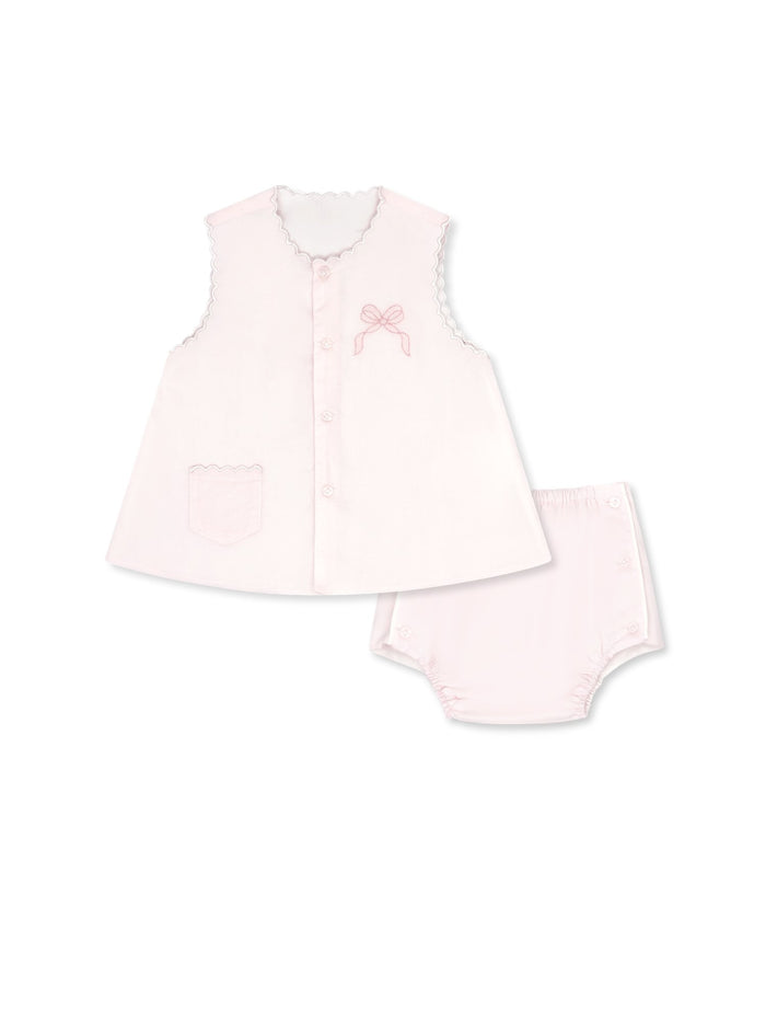 Maria Diaper Set - Blessings Pink, Bow