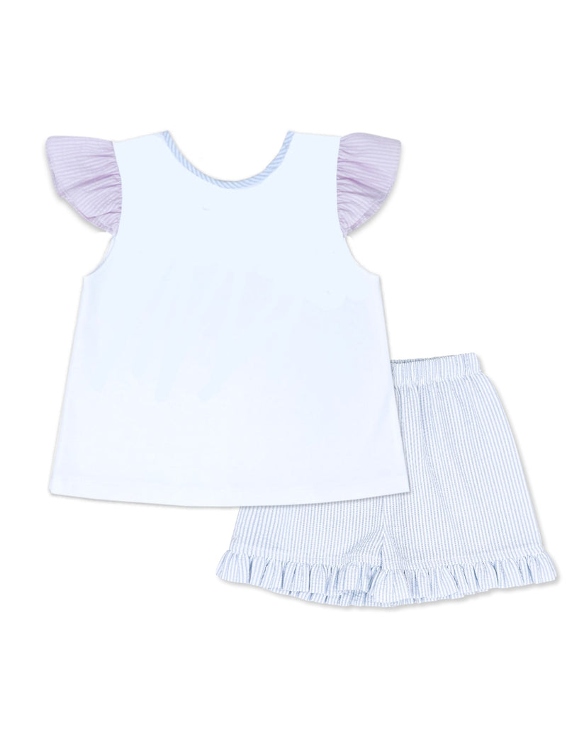 Angel Short Set - Legacy White, Simply Blue Seersucker (SS25)