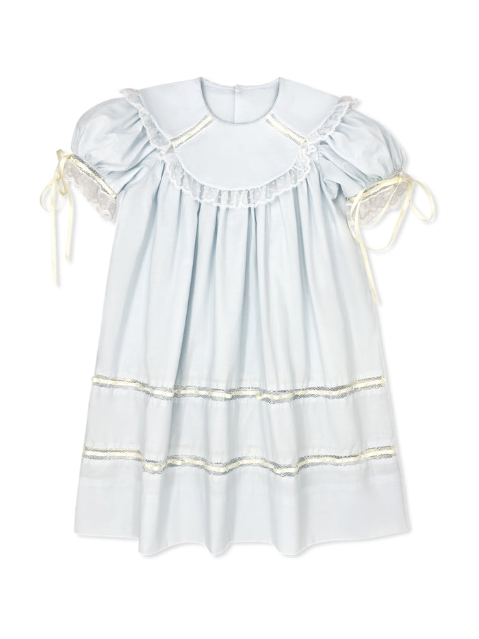 Donahue Dress - Blessings Blue, Ecru