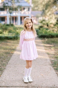 Blissful Band Dress Long Sleeve - Palmer Pink, Autumn Meadow Floral