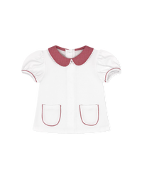 Blessings Blouse - Legacy White, Ramsey Red Minigingham