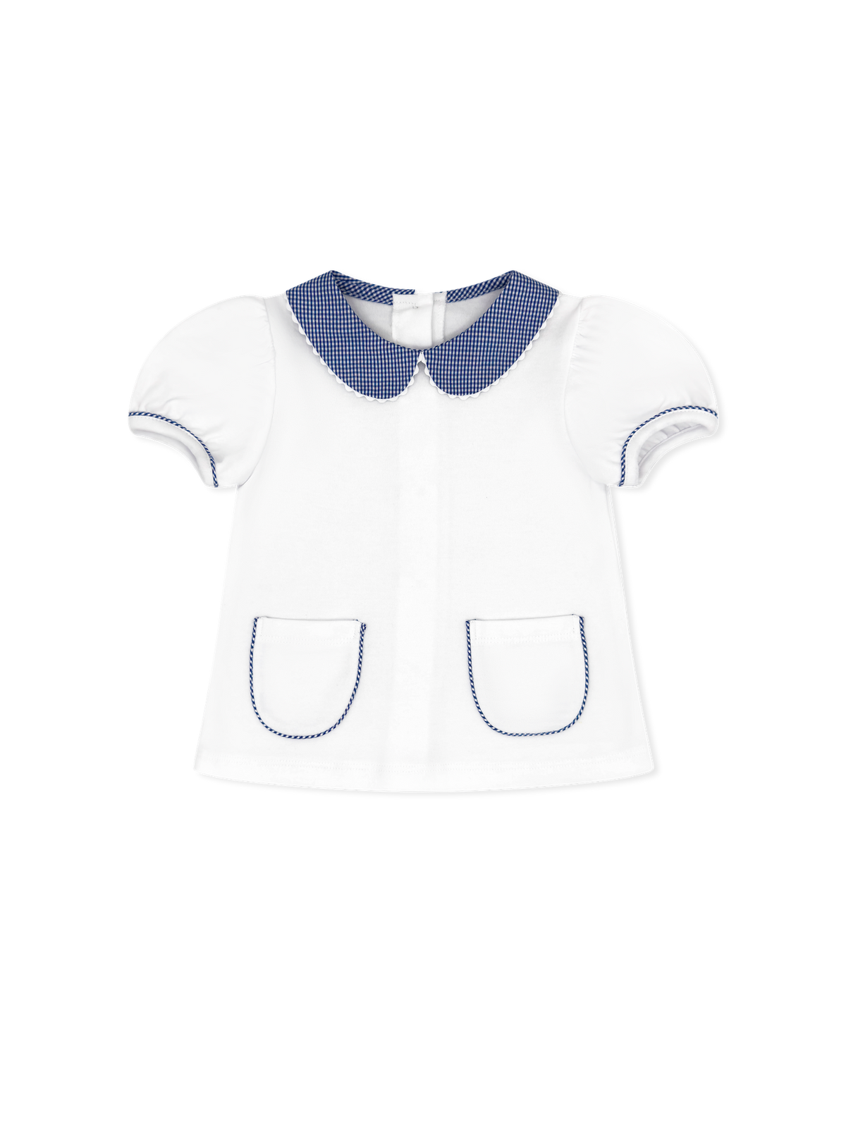 Blessings Blouse  - Legacy White, River Royal Minigingham