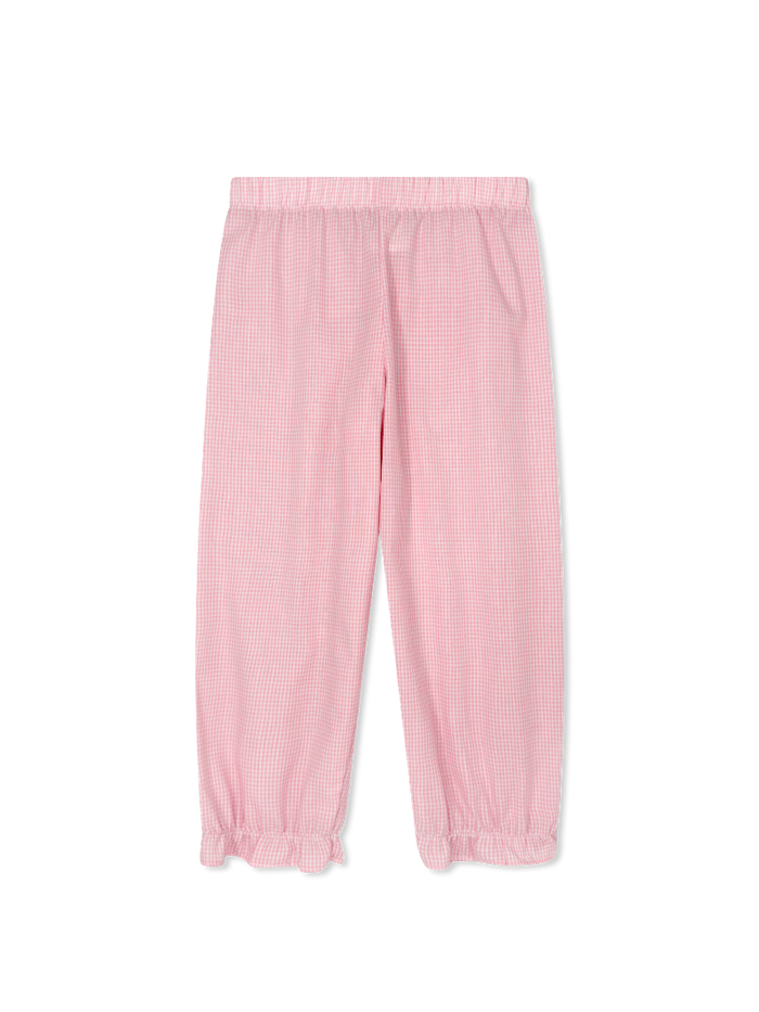 Gloria Gathered Pant - Polite Pink Minigingham