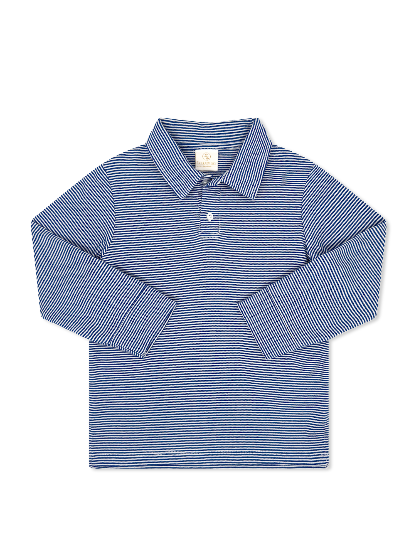 Parker Polo Long Sleeve - Ridge Royal Stripe