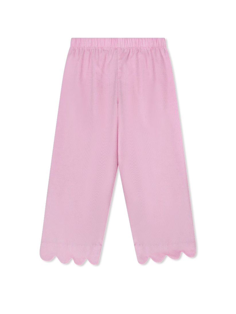 Samantha Scallop Pant - High Point Pink Corduroy