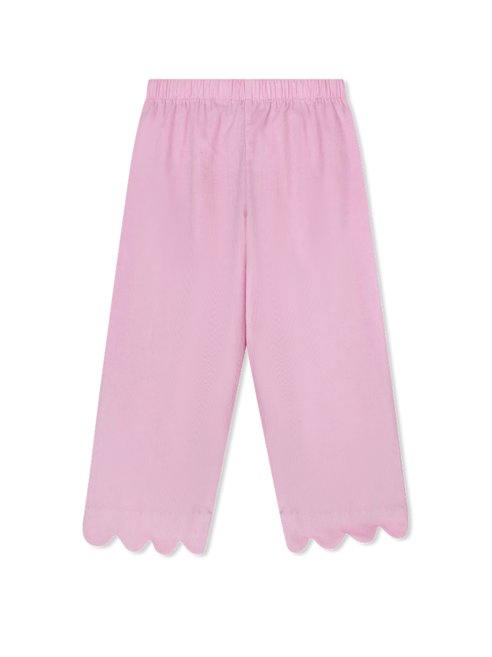 Samantha Scallop Pant - High Point Pink Corduroy