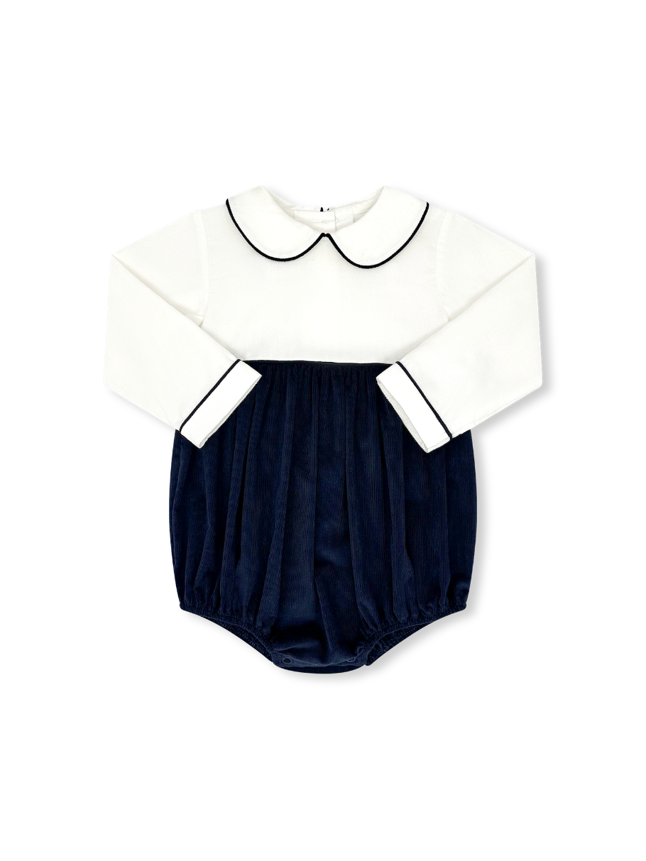 Baby Bea Bubble Long Sleeve - High Point Cream Corduroy, High Point Navy Corduroy