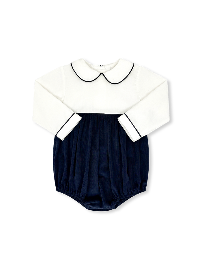 Baby Bea Bubble Long Sleeve - High Point Cream Corduroy, High Point Navy Corduroy