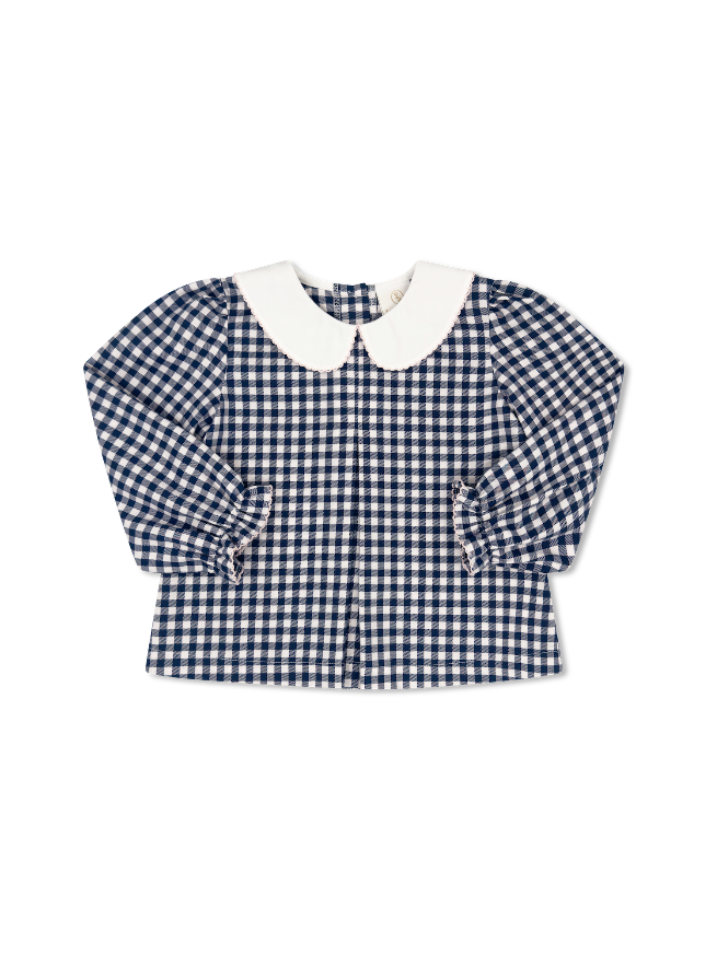 Caroline Blouse Long Sleeve - Blue Ridge Check