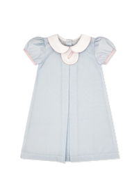 Timeless Tab Dress - Baby Blue Minigingham