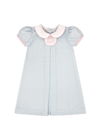 Timeless Tab Dress - Baby Blue Minigingham