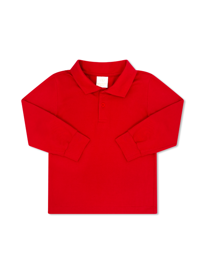 Parker Polo Long Sleeve - Raleigh Red Knit