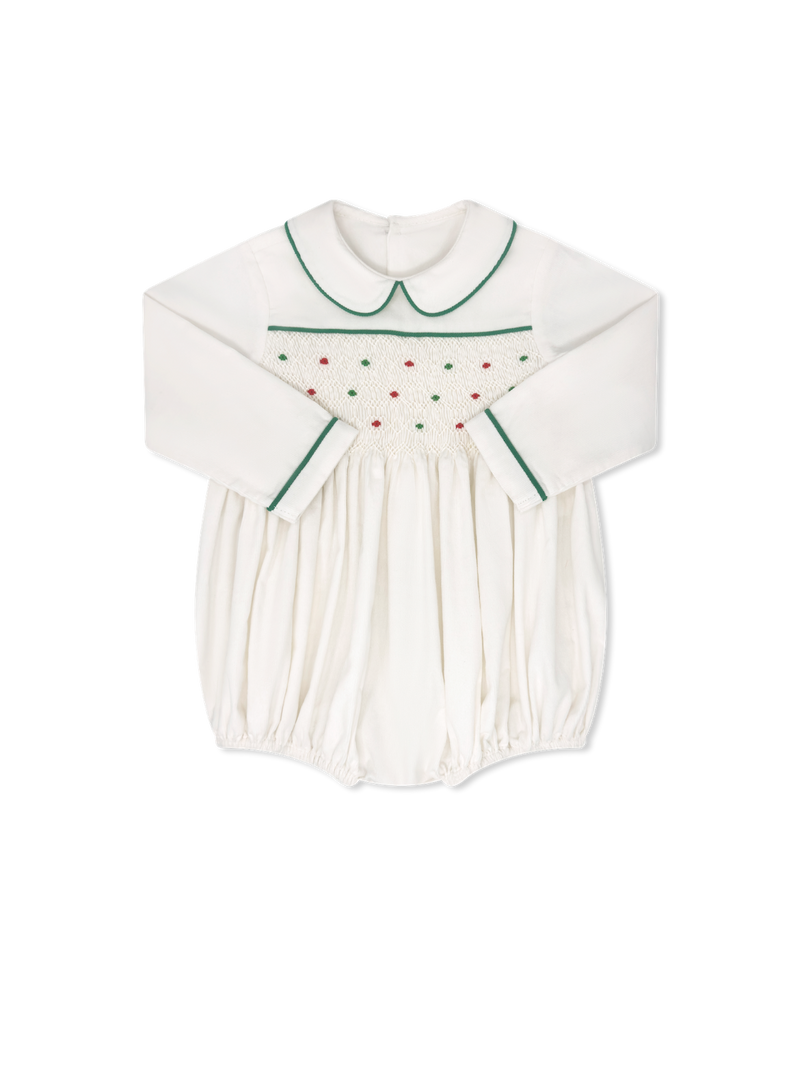 Timothy Bubble Long Sleeve - Dreamy White Corduroy, Garland Green