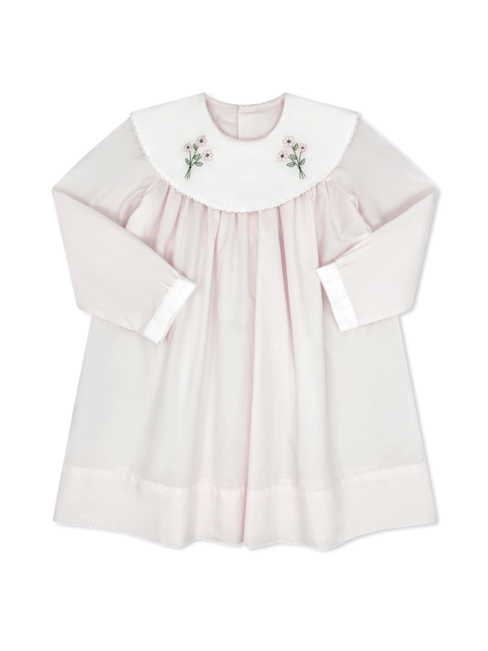 Sandra Dress Long Sleeve - Blessing Pink Batiste, Flowers