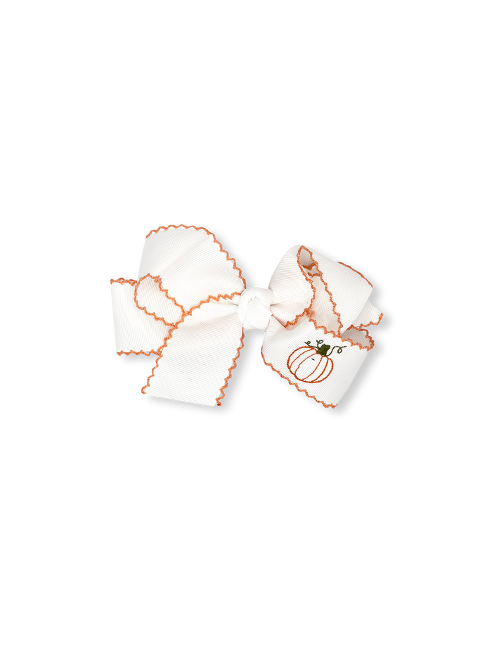 Hallie Hair Bow - Orange Pumpkin
