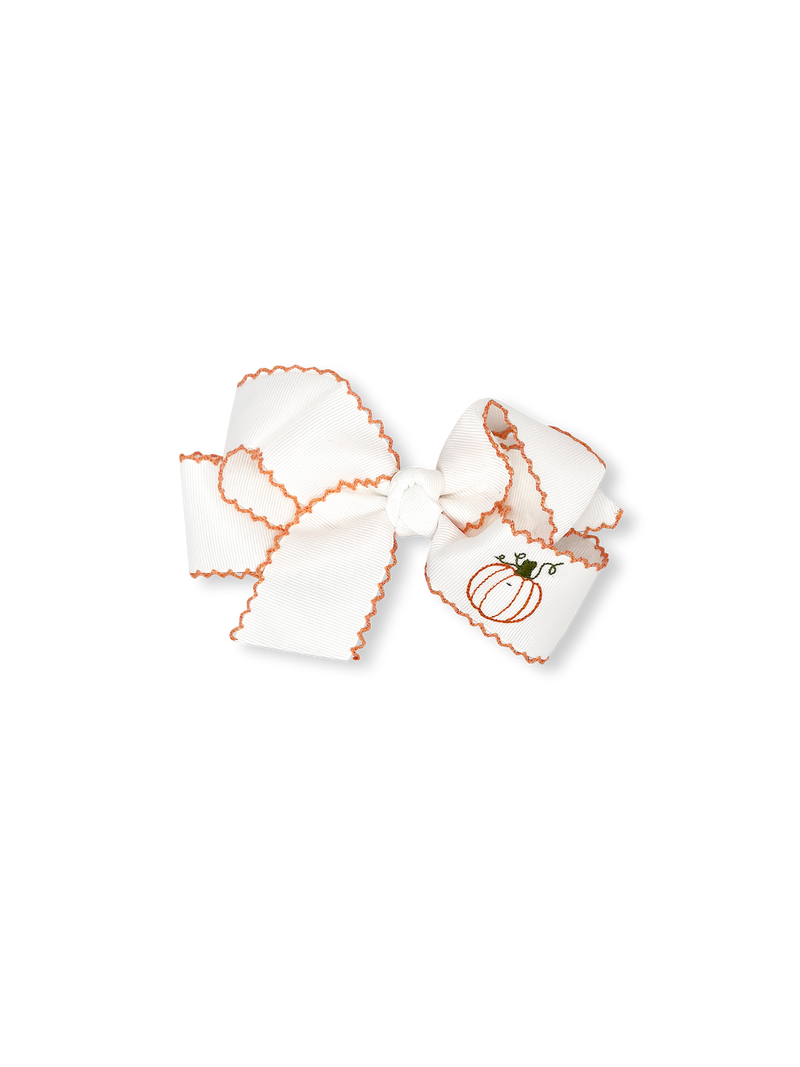 Hallie Hair Bow - Orange Pumpkin