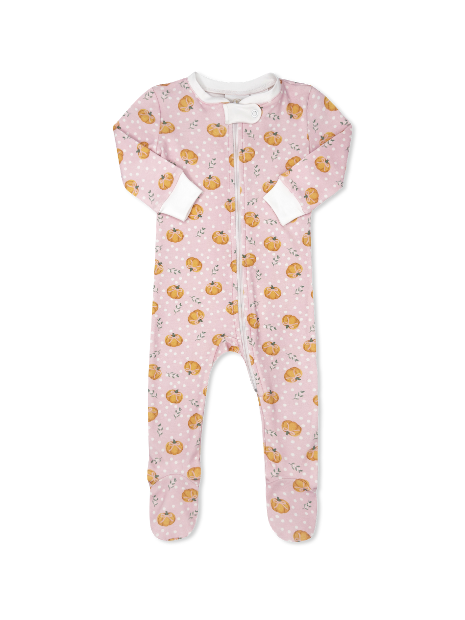 Once Upon A Time Footie - Pumpkin Patch Delight, Pink