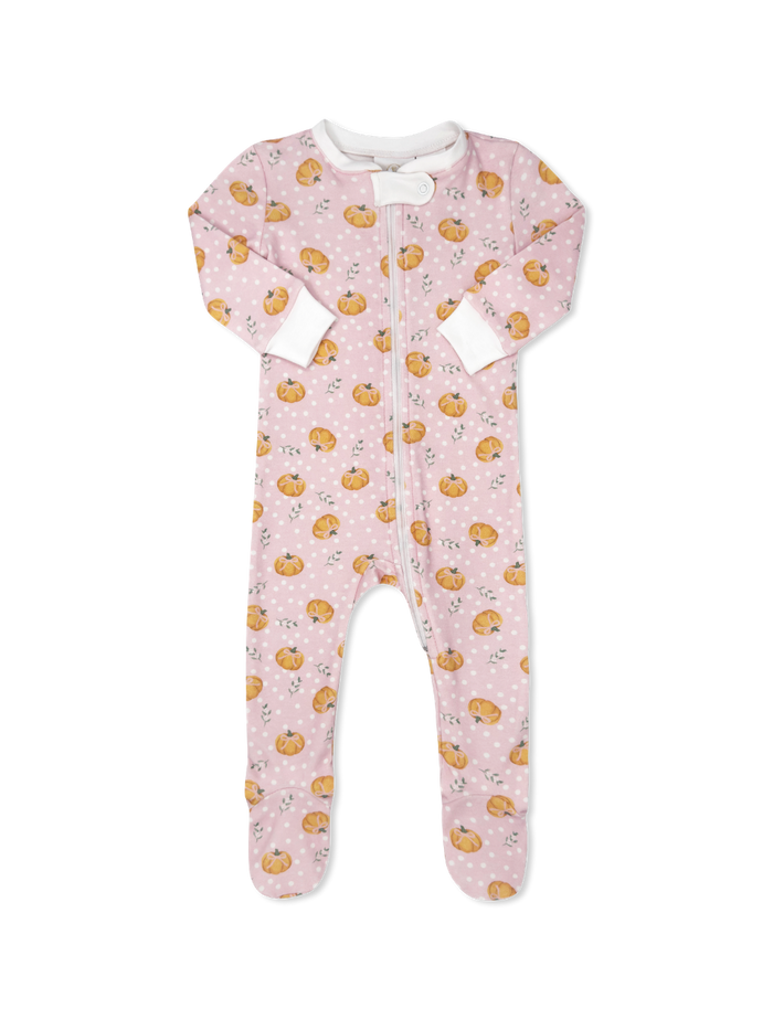 Once Upon A Time Footie - Pumpkin Patch Delight, Pink