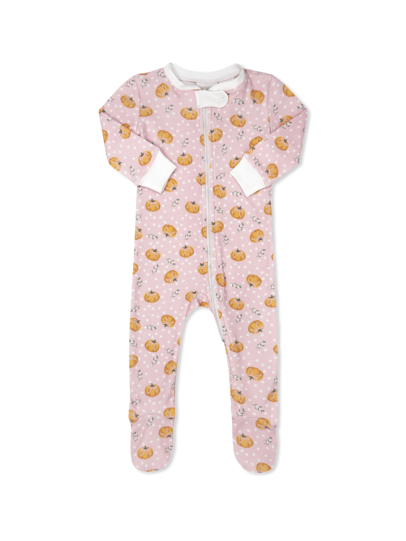 Once Upon A Time Footie - Pumpkin Patch Delight, Pink