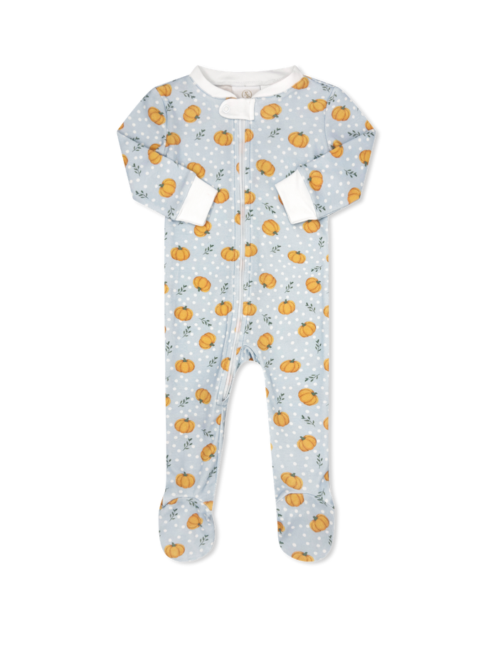 Once Upon A Time Footie - Pumpkin Patch Delight, Blue