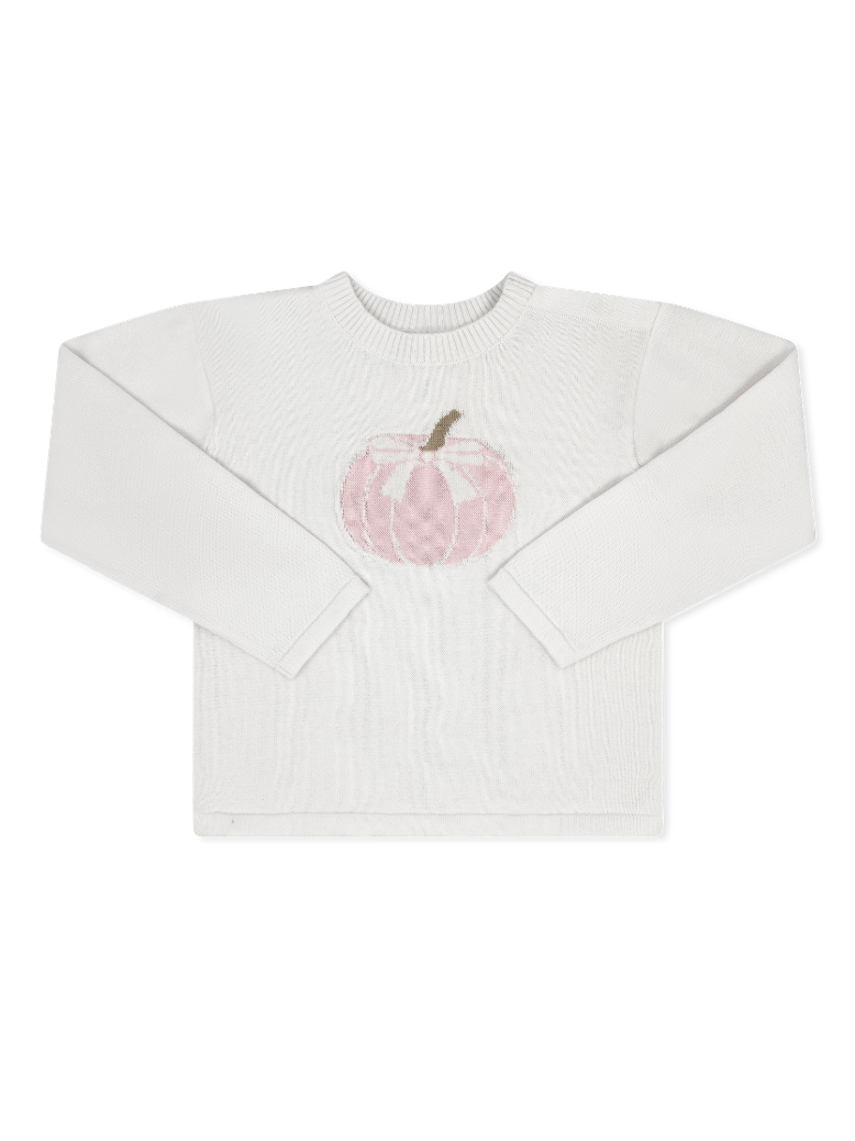 Cozy Up Sweater - Winter White, Pink Pumpkin