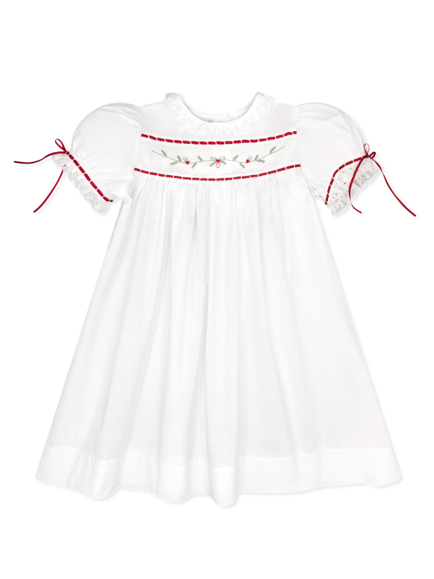 Tiny Town Dress - Winslow White Batiste, Holly