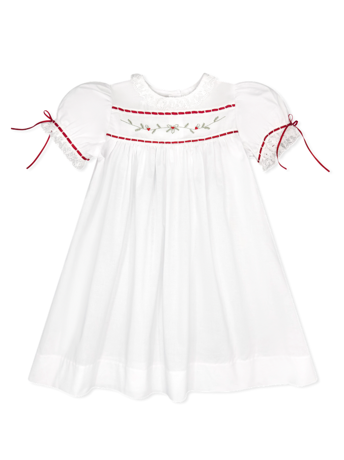 Tiny Town Dress - Winslow White Batiste, Holly
