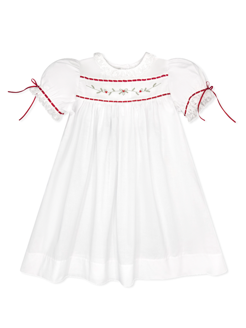 Tiny Town Dress - Winslow White Batiste, Holly
