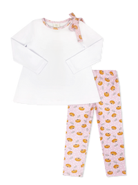 Madeline Legging Set - Legacy White, Pumpkin Patch Delight