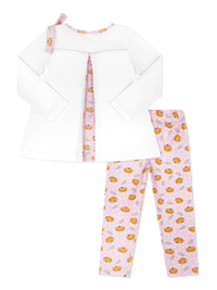 Madeline Legging Set - Legacy White, Pumpkin Patch Delight