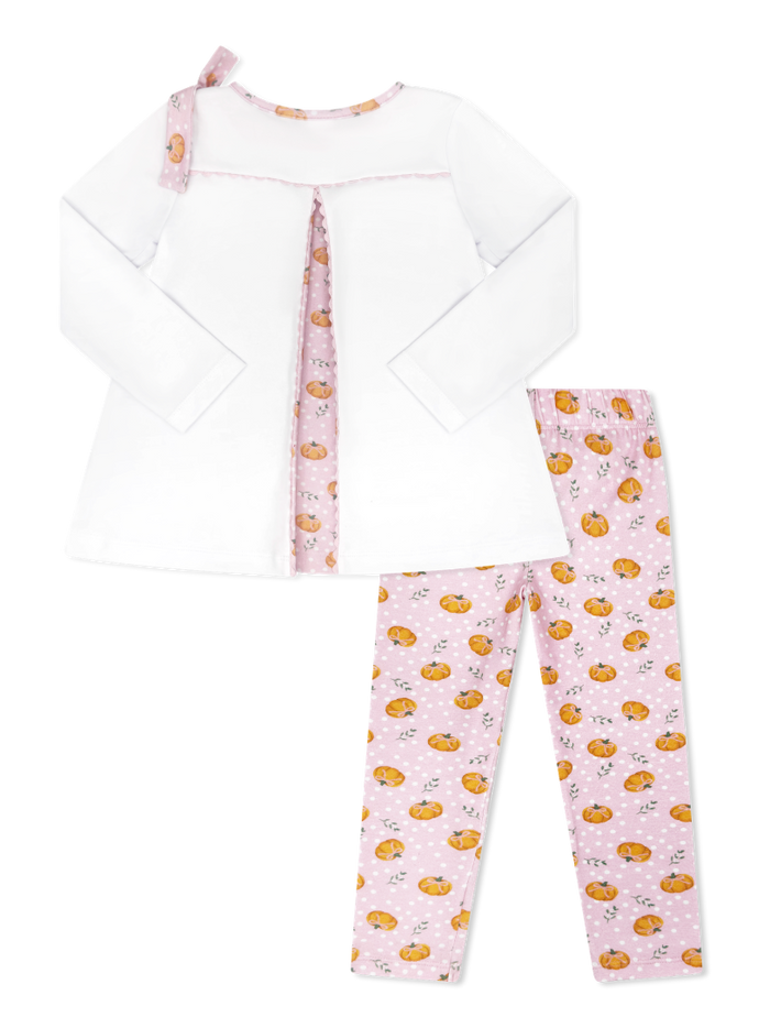 Madeline Legging Set - Legacy White, Pumpkin Patch Delight