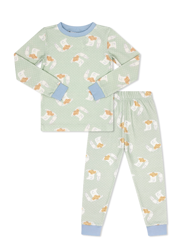 Sweet Pea PJ Set - Baking Spirits Bright, Bluffton Blue
