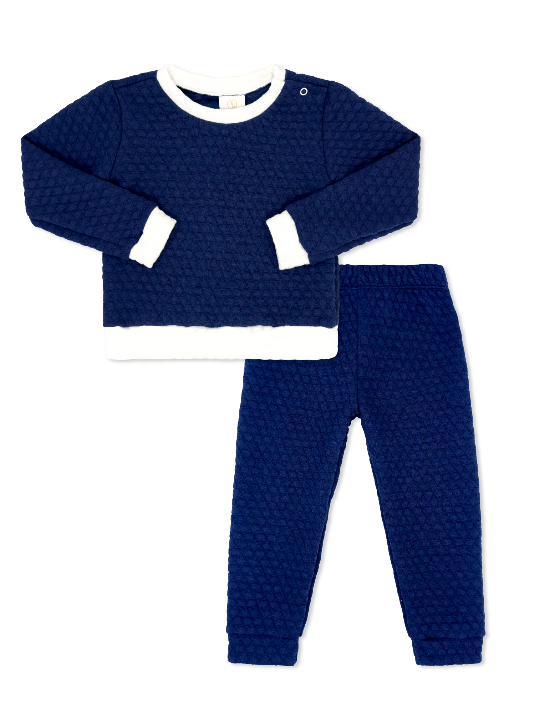 Quincy Quilted Play Set - Newton Navy Quilted, Worthington White Quilted