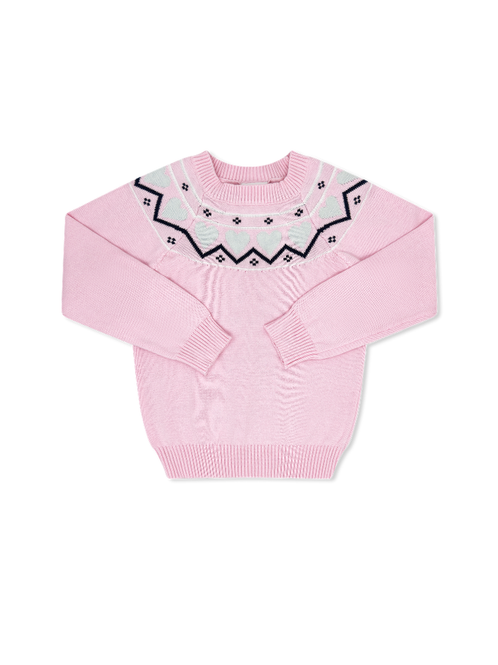 Cooler Weather Sweater - Pleasant Pink, Hearts