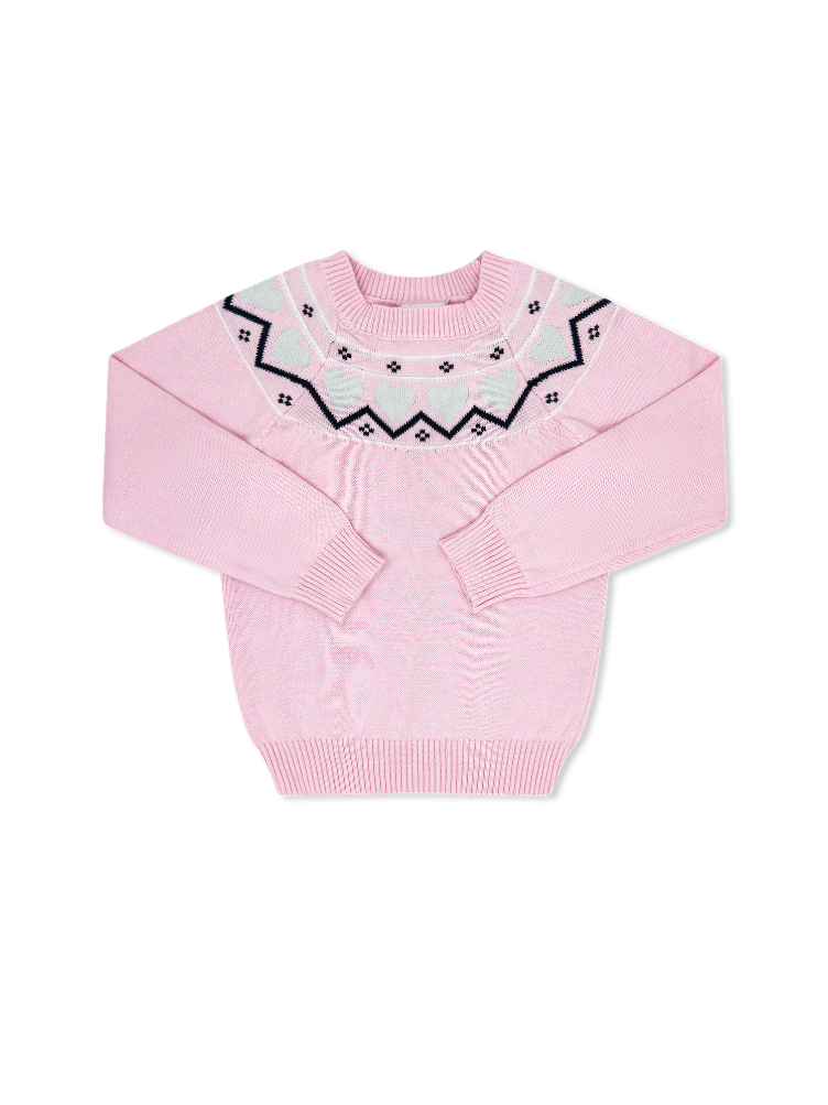 Cooler Weather Sweater - Pleasant Pink, Hearts